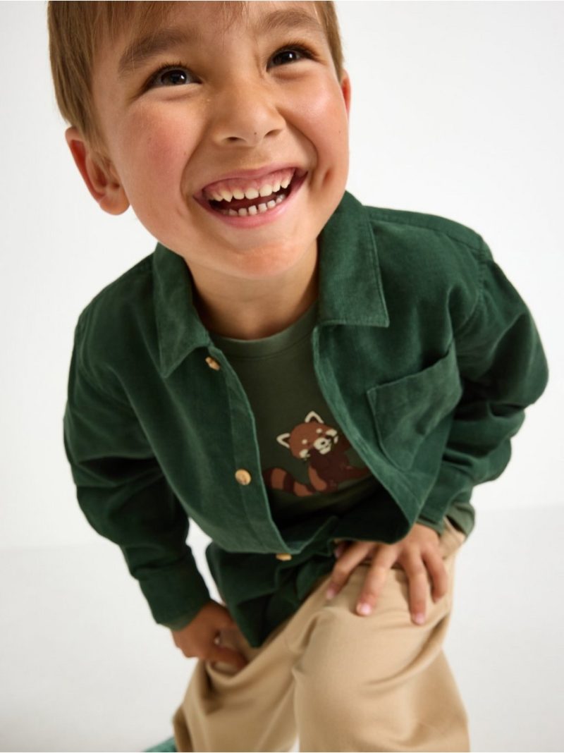 Long-sleeved corduroy shirt - 3012462-8599