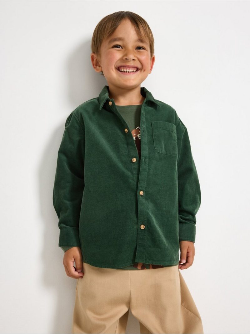 Long-sleeved corduroy shirt - 3012462-8599