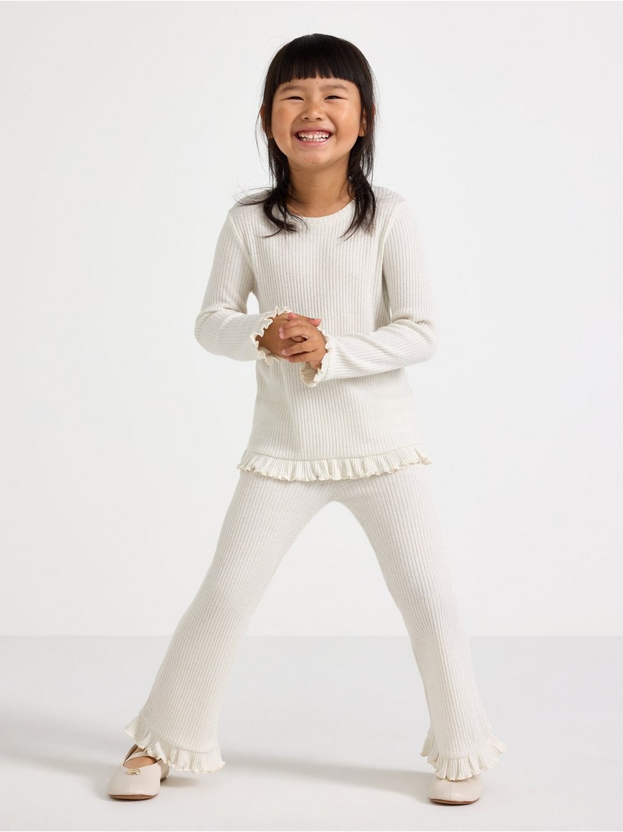 Rib-knit trousers with lurex - 3012733-6728