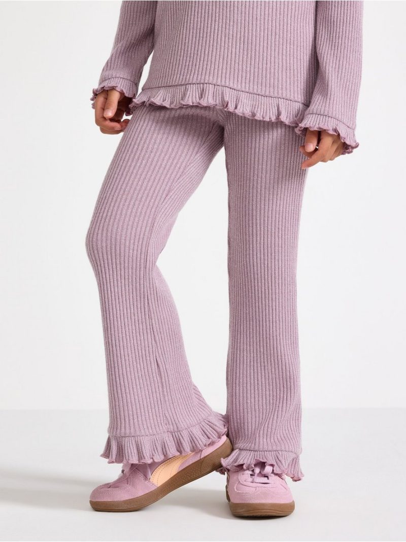 Rib-knit trousers with lurex - 3012733-8121