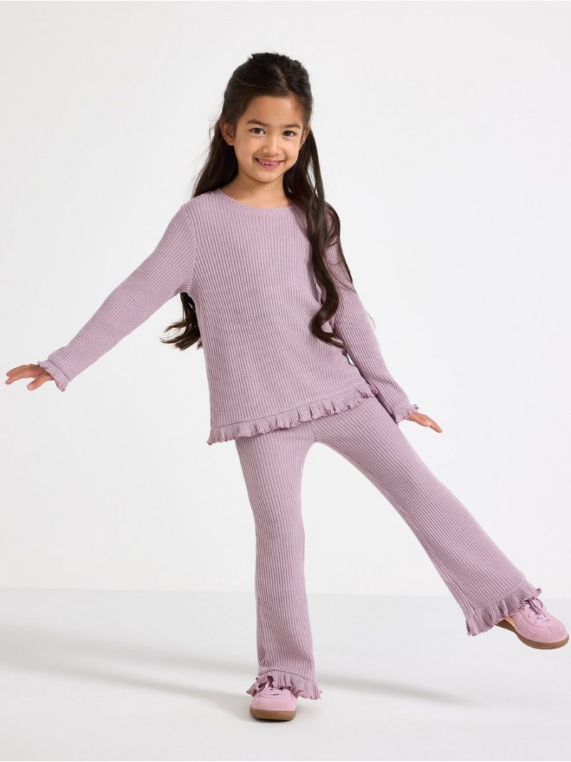 Rib-knit trousers with lurex - 3012733-8121