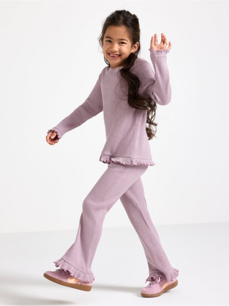 Rib-knit trousers with lurex - 3012733-8121