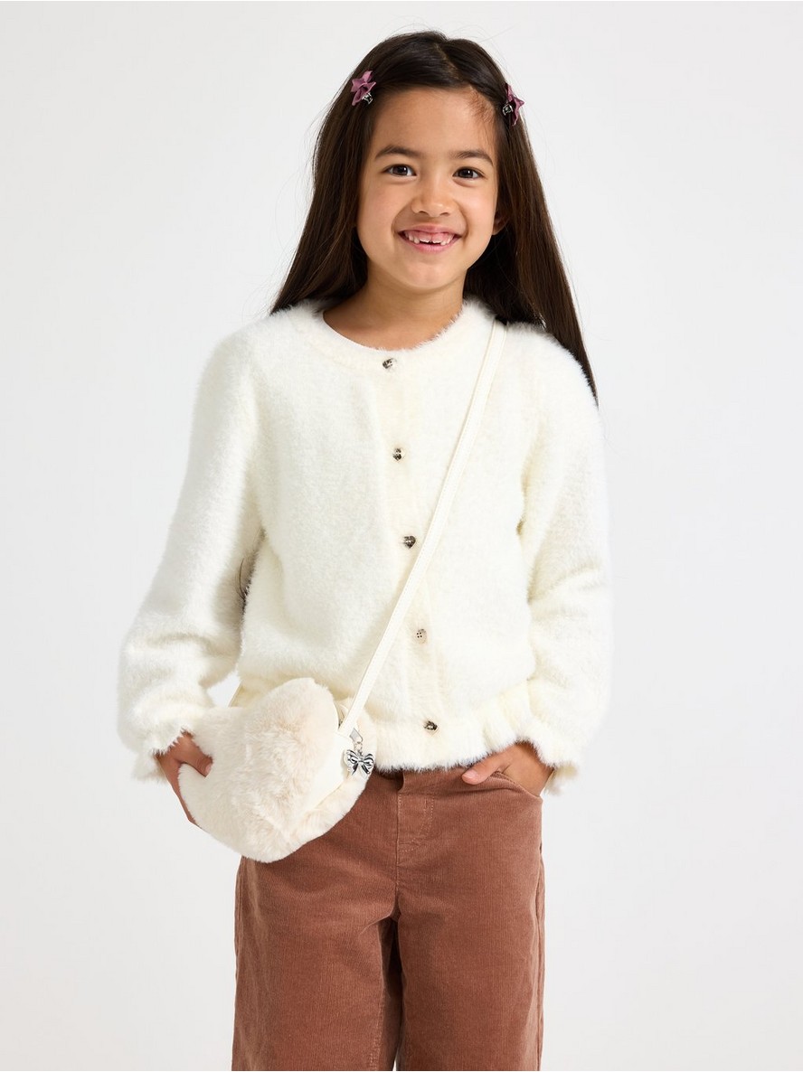 Cardigan in feather yarn - 3012778-325