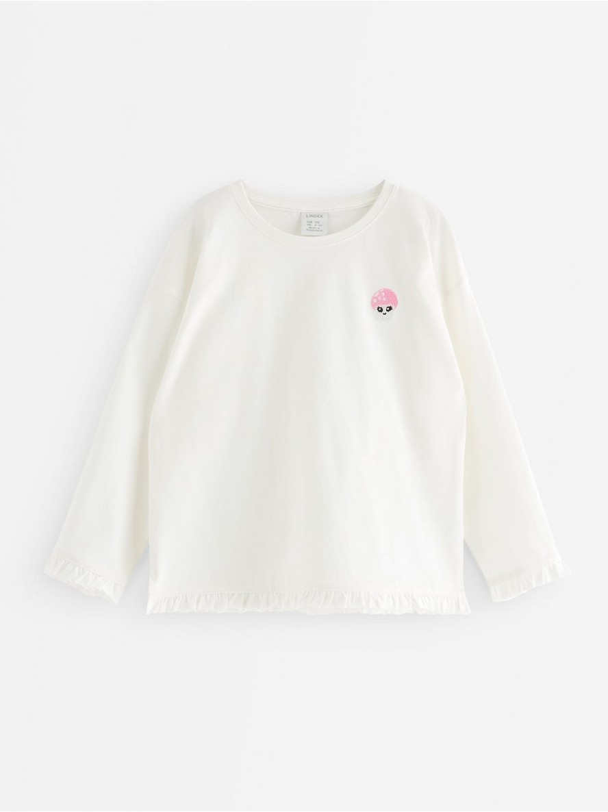 Long-sleeved top with frills - 3012932-325