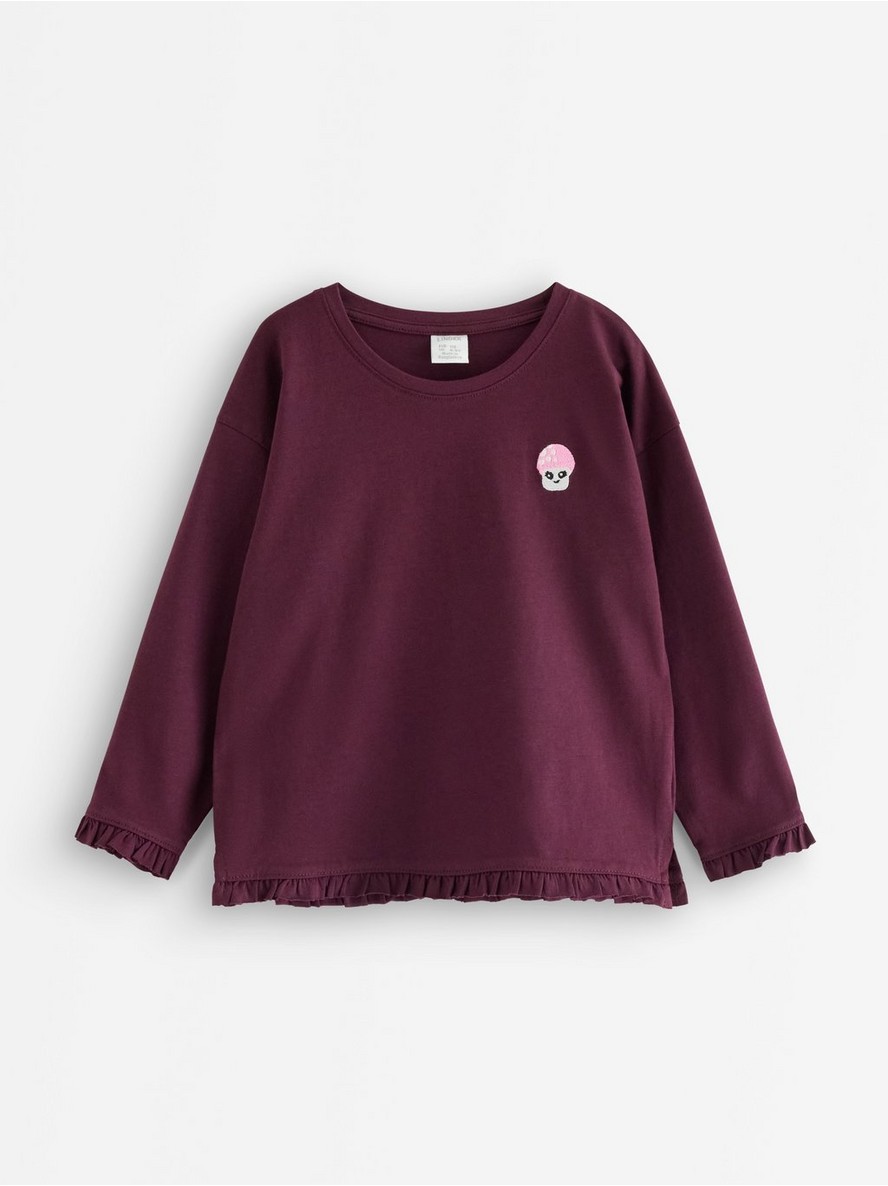 Long-sleeved top with frills - 3012932-7268
