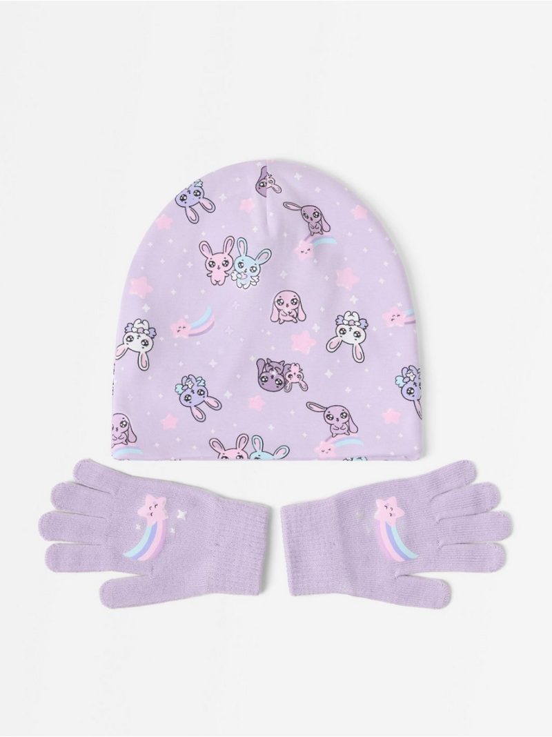 Set with beanie and magic gloves - 3013176-4813