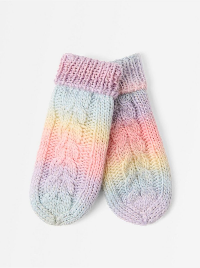 Knitted mittens with fleece lining - 3013180-7247