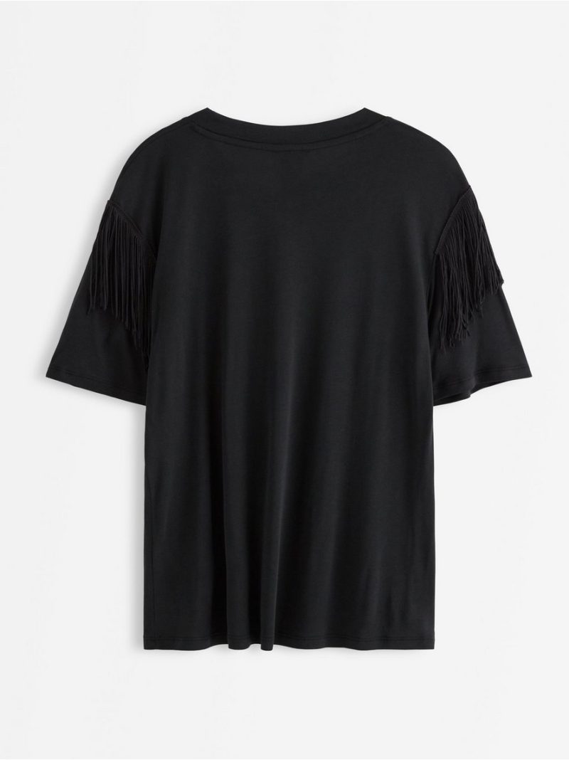 Jersey top with fringes - 3013230-80