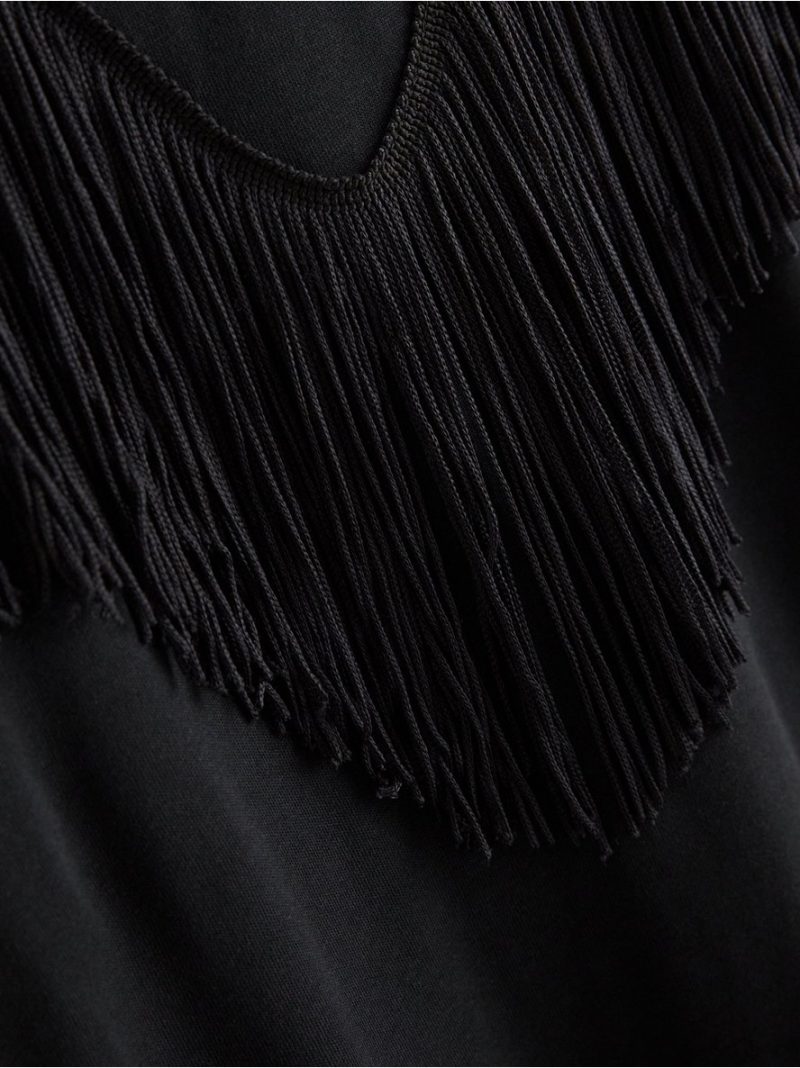 Jersey top with fringes - 3013230-80