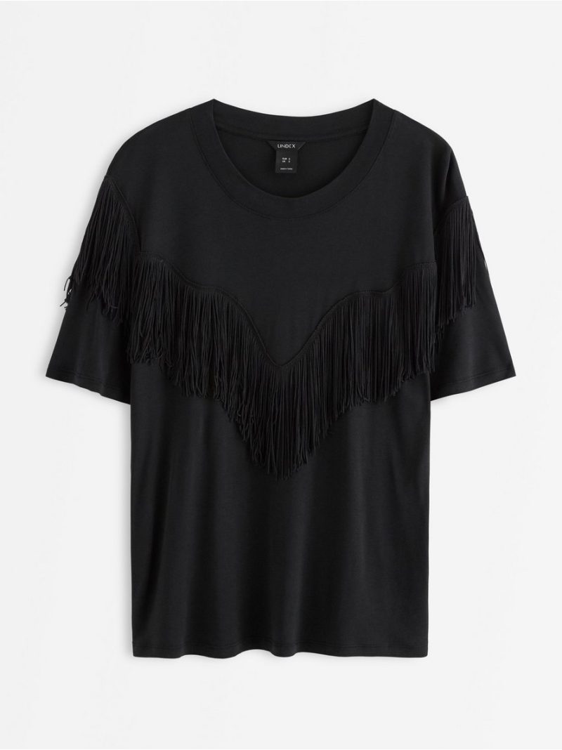 Jersey top with fringes - 3013230-80