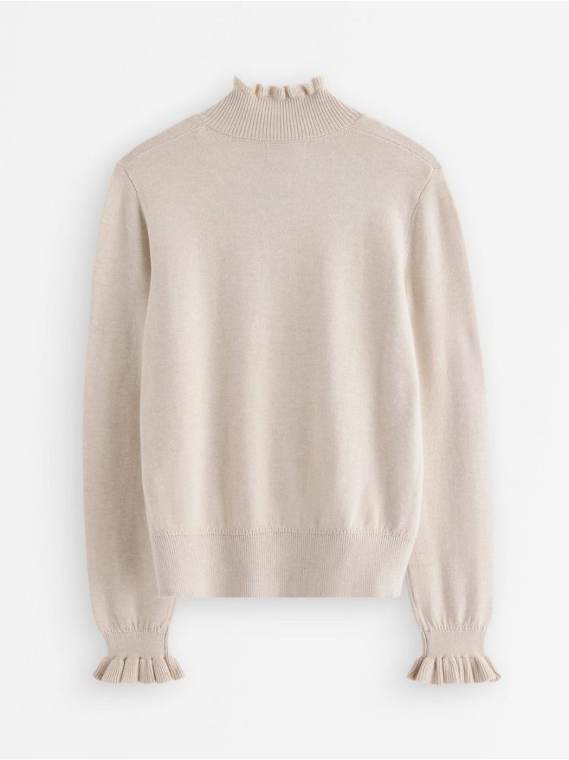 Knitted jumper with frill - 3013239-9805