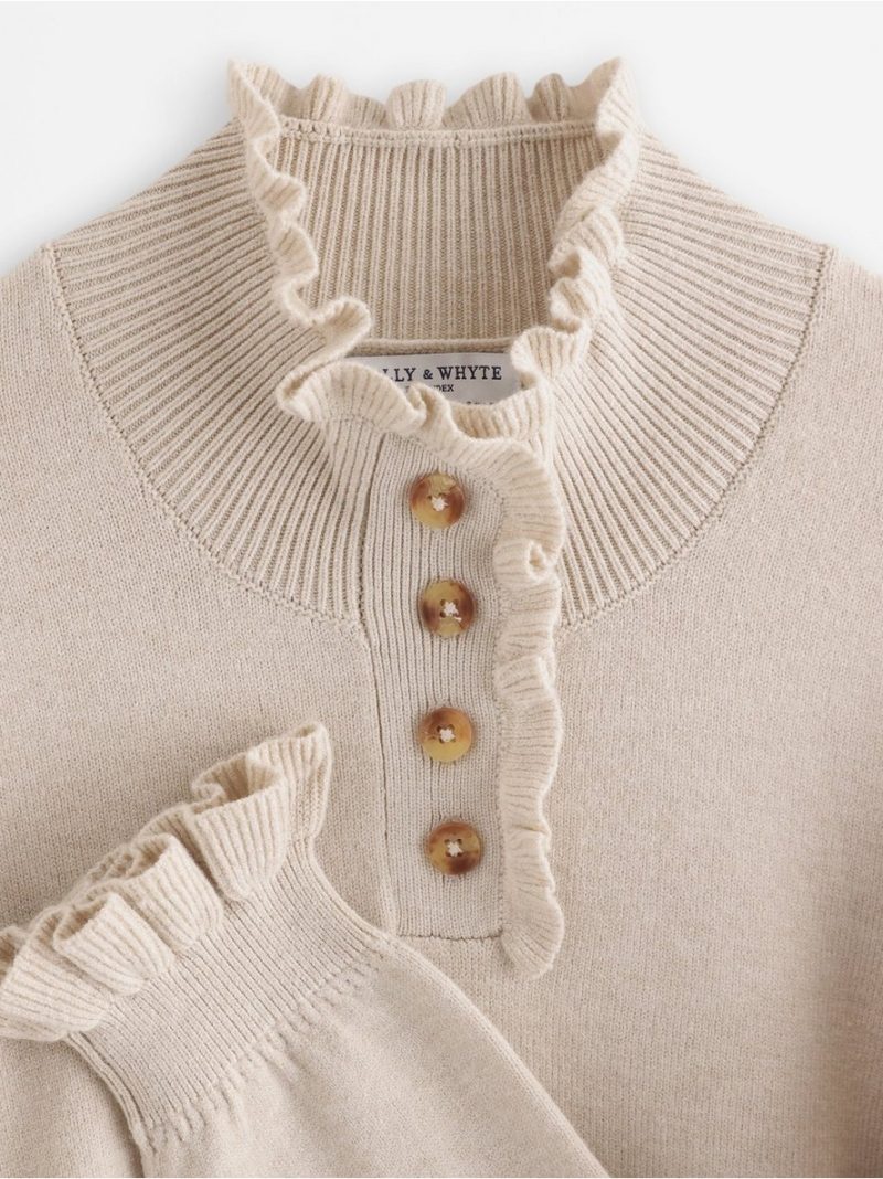 Knitted jumper with frill - 3013239-9805