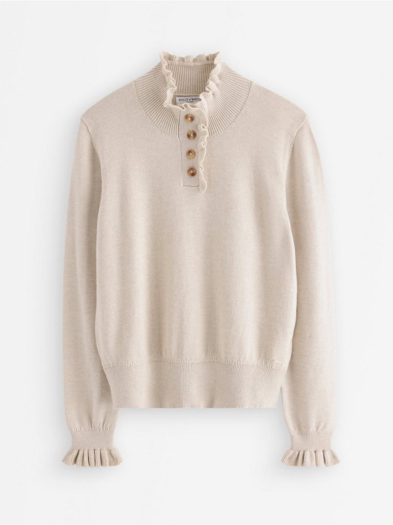 Knitted jumper with frill - 3013239-9805