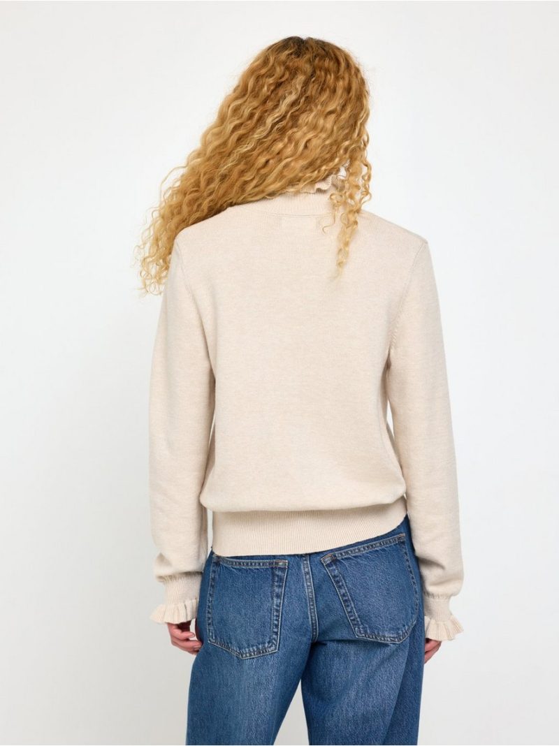 Knitted jumper with frill - 3013239-9805