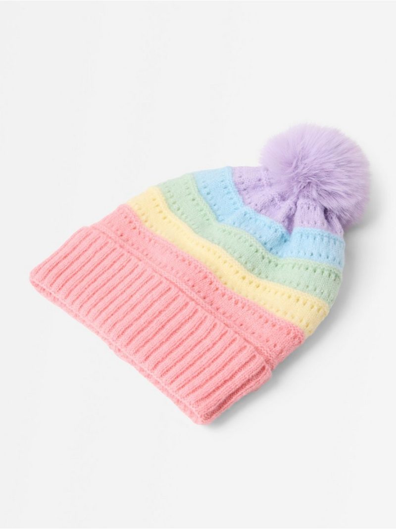 Knitted beanie with fleece lining - 3013310-7247
