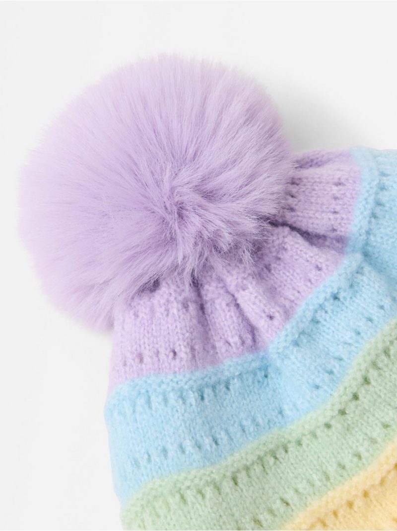 Knitted beanie with fleece lining - 3013310-7247
