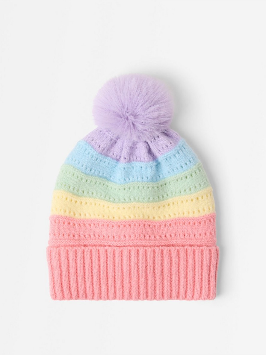 Knitted beanie with fleece lining - 3013310-7247