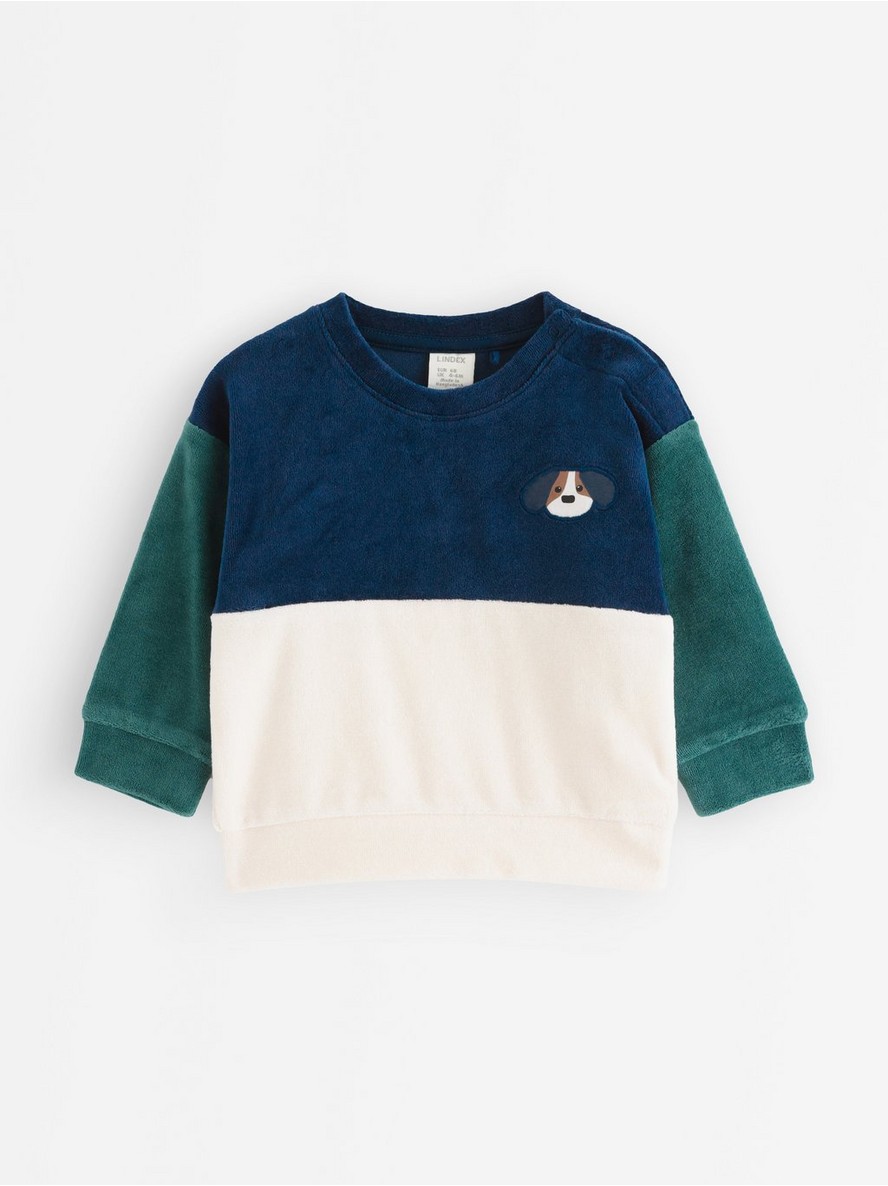 Long-sleeved velour jumper - 3013347-6842