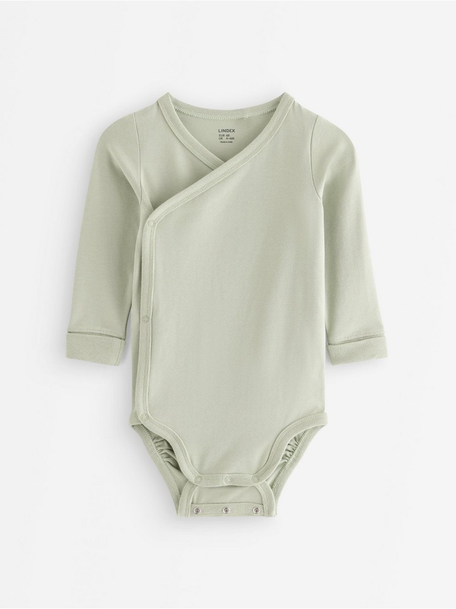 Long-sleeved wrap bodysuit - 3013374-3905