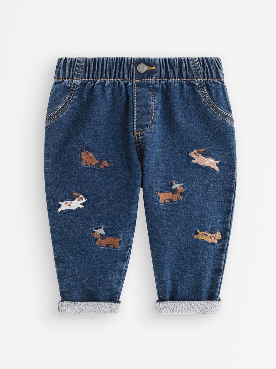Denim trousers with embroidery - 3013411-794