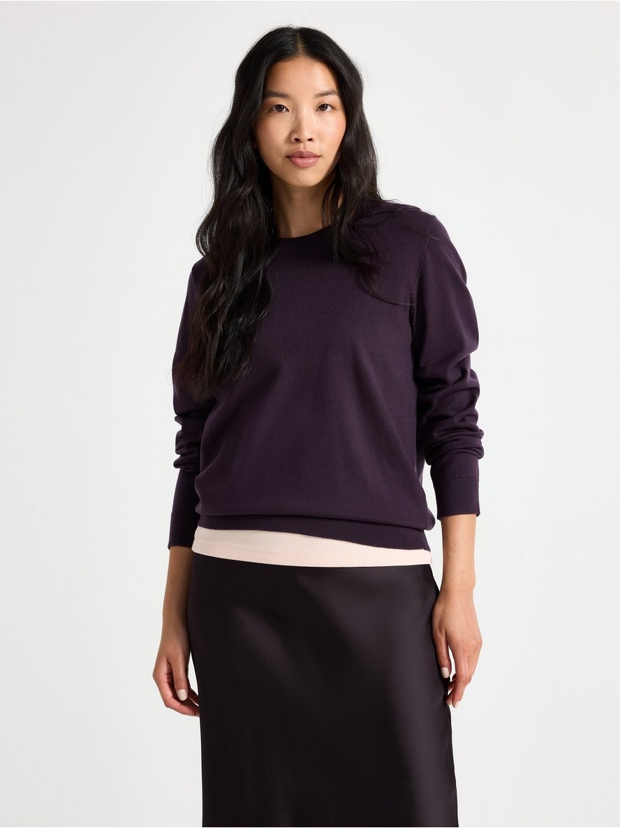 Fine-knit long-sleeved top - 3013471-6940