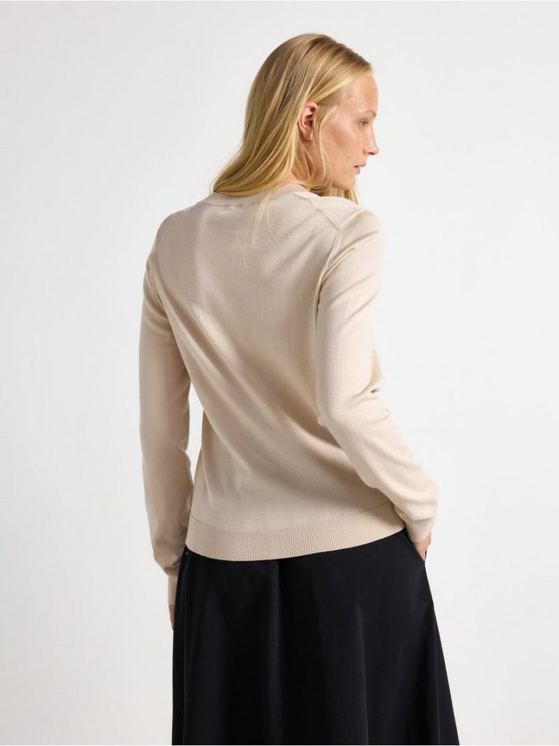 Fine-knit long-sleeved top - 3013471-7403