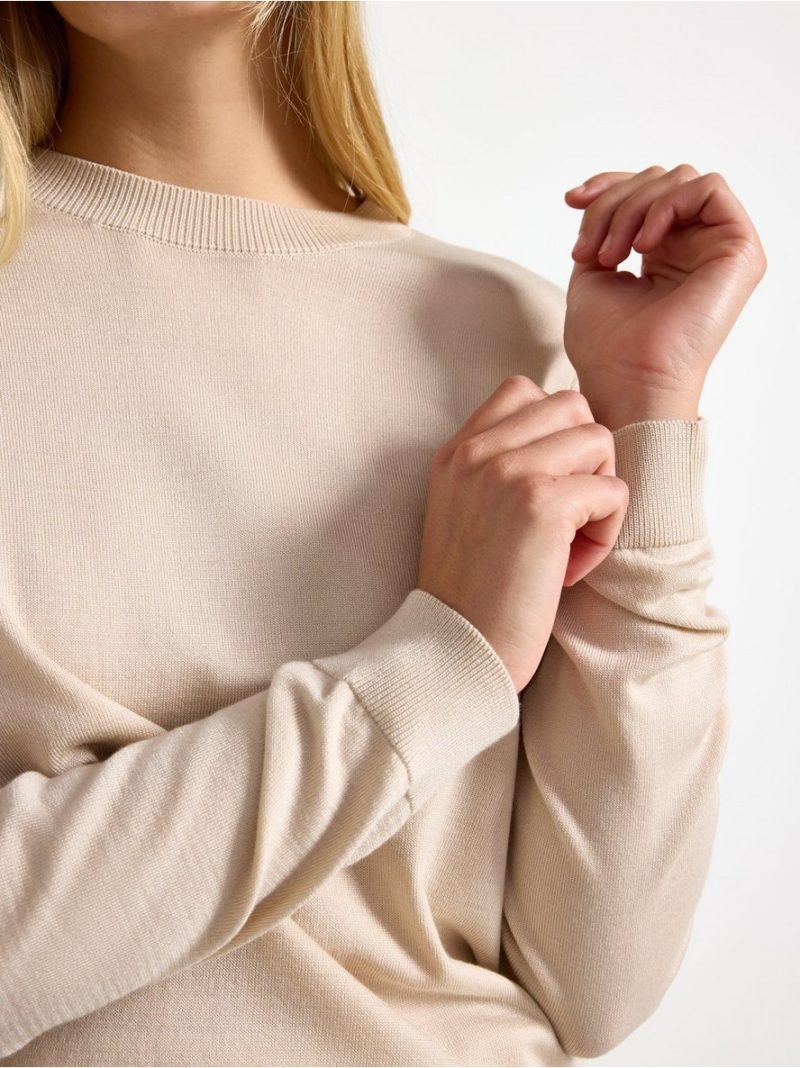 Fine-knit long-sleeved top - 3013471-7403