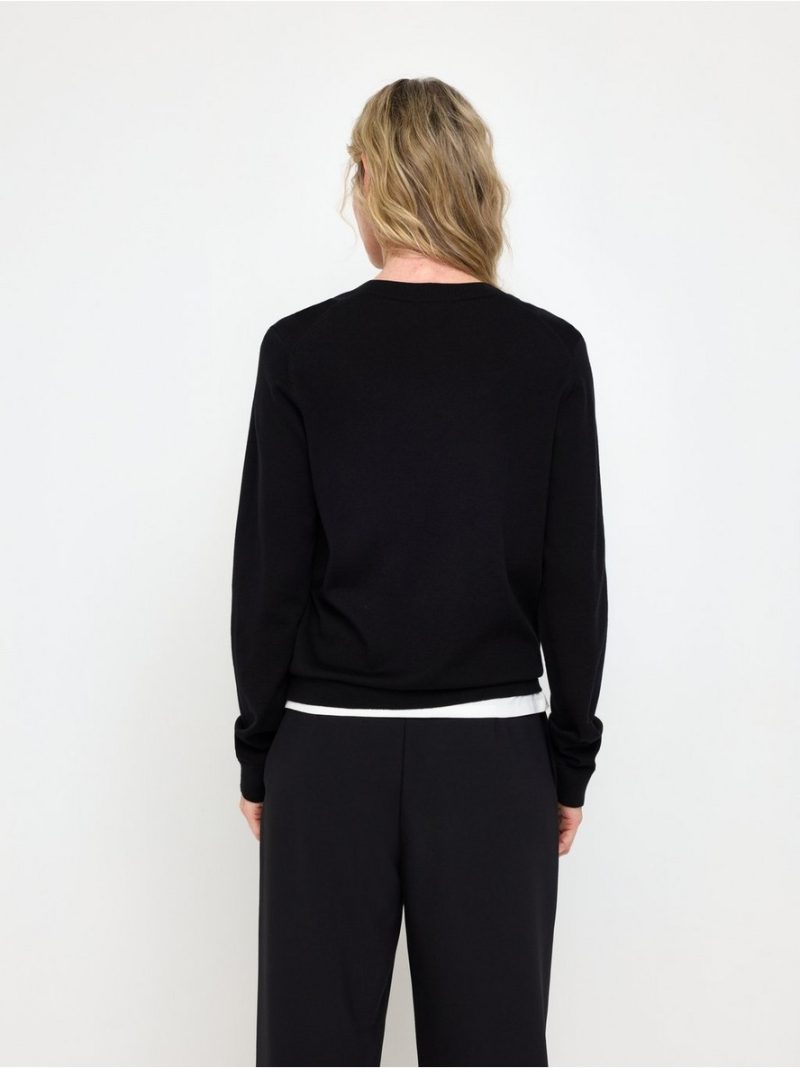 Fine-knit long-sleeved top - 3013471-80
