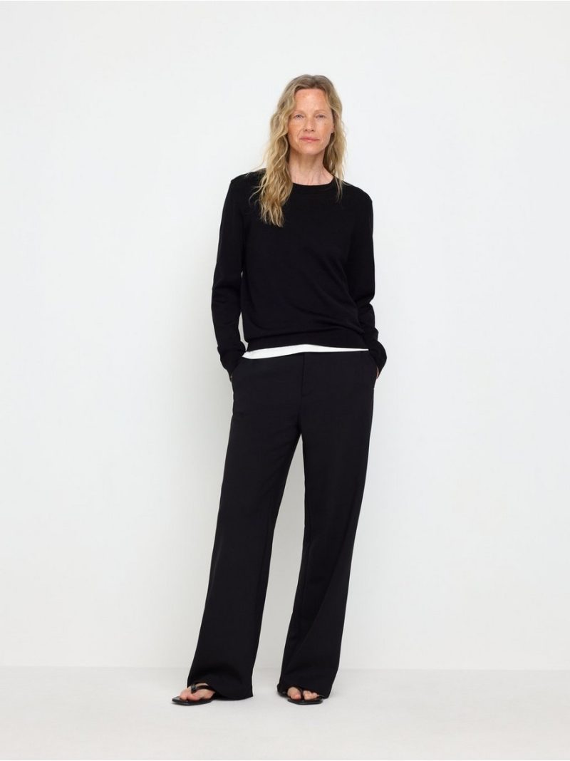 Fine-knit long-sleeved top - 3013471-80