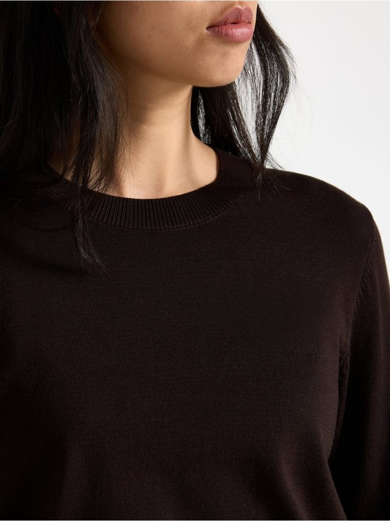 Fine-knit long-sleeved top - 3013471-8117