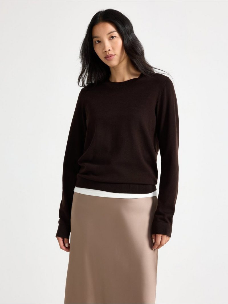 - Fine-knit long-sleeved top Fine-knit long-sleeved top - 3013471-8117