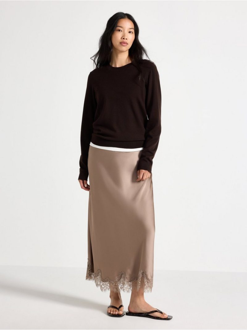 Fine-knit long-sleeved top - 3013471-8117