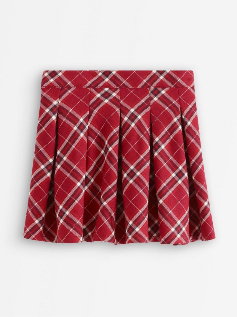 - Checked skirt with pleats Checked skirt with pleats - 3013493-9348