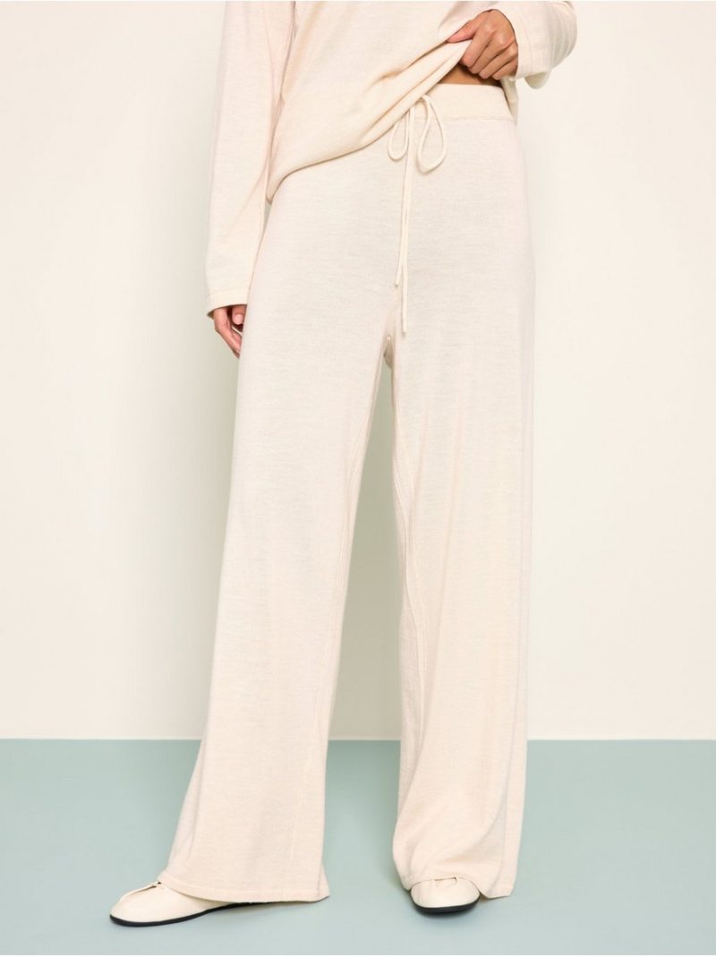 Cropped wide trousers in merino wool - 3013535-2659