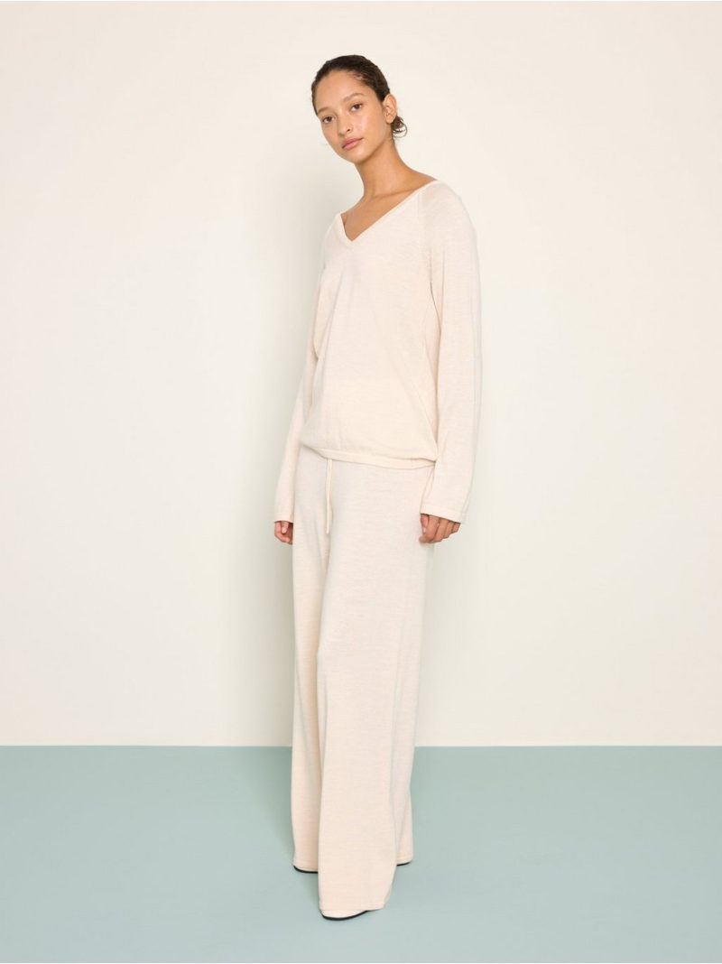 Cropped wide trousers in merino wool - 3013535-2659
