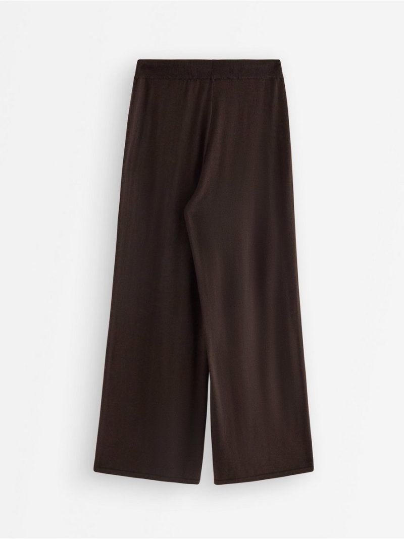 Cropped wide trousers in merino wool - 3013535-8117