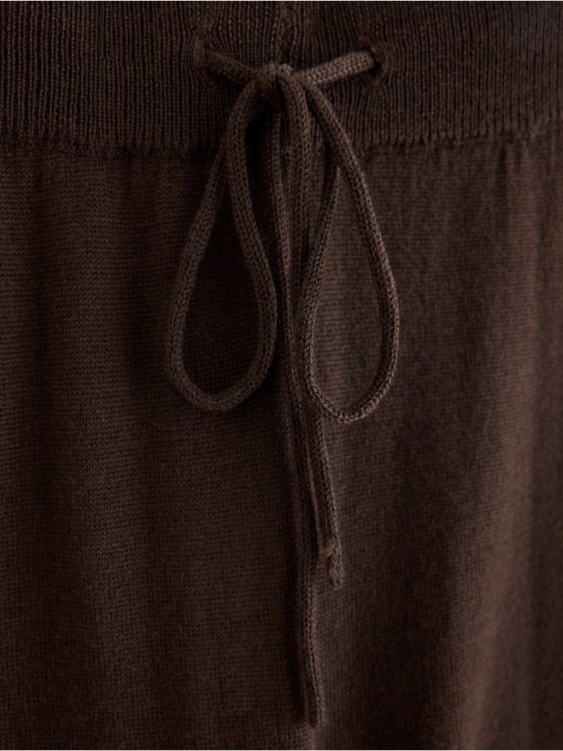 Cropped wide trousers in merino wool - 3013535-8117