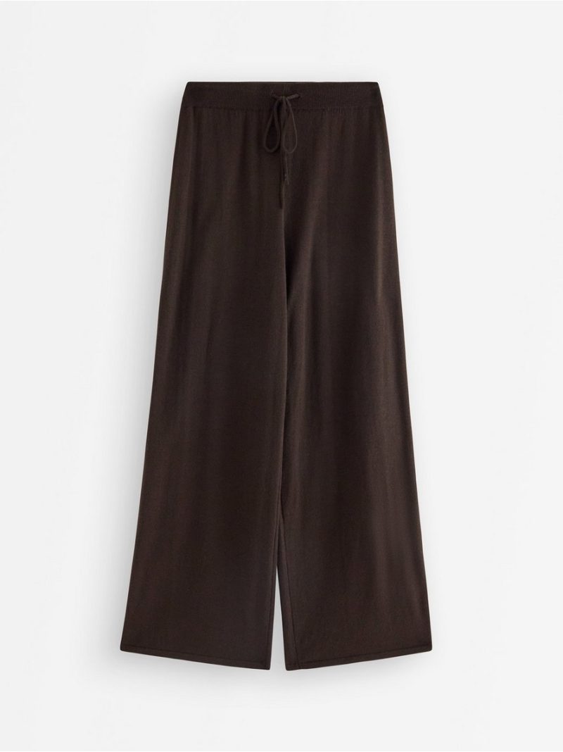 Cropped wide trousers in merino wool - 3013535-8117