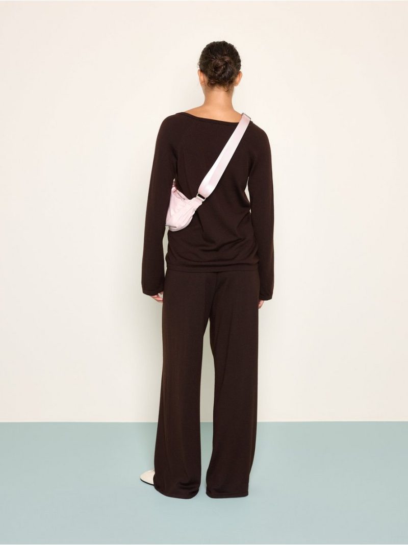 Cropped wide trousers in merino wool - 3013535-8117