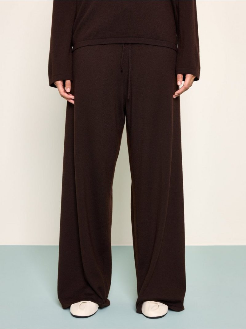 Cropped wide trousers in merino wool - 3013535-8117