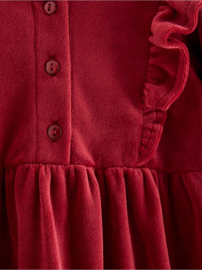 Long-sleeved dress in velour - 3013561-6968