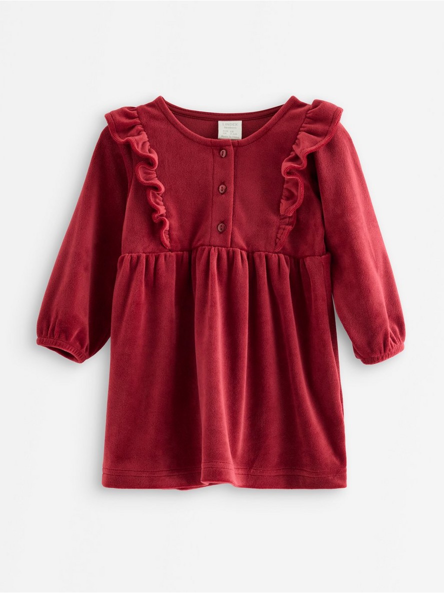 Long-sleeved dress in velour - 3013561-6968