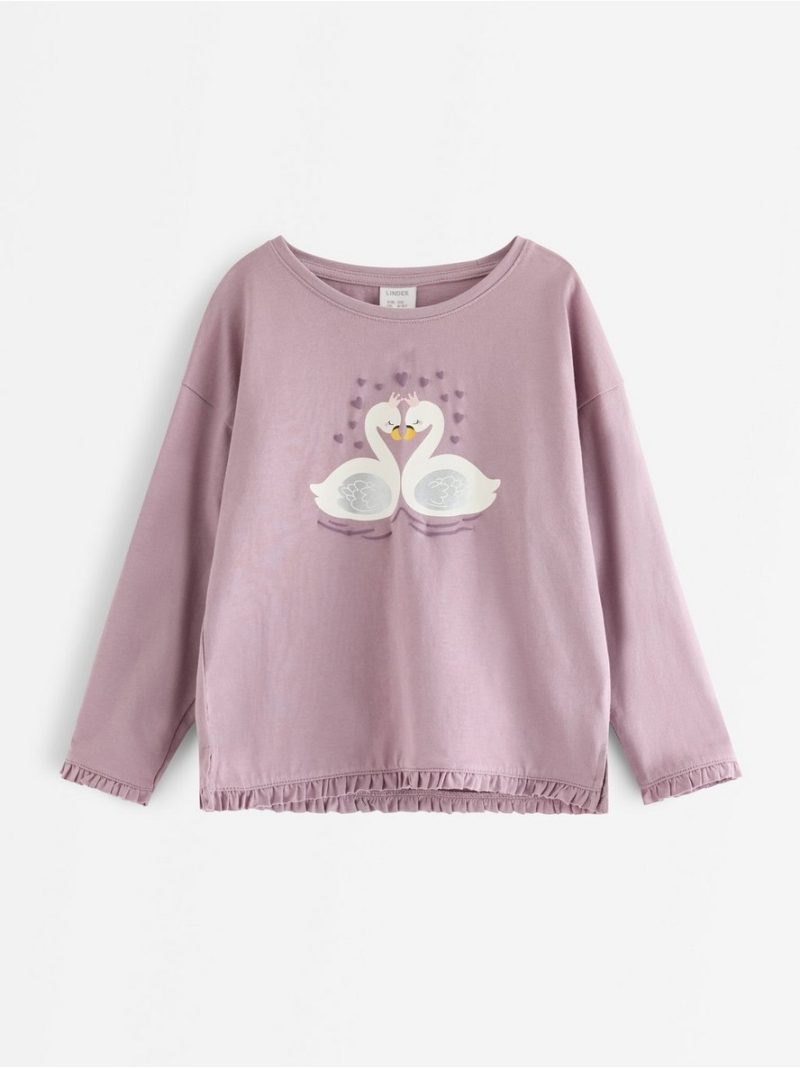 Long-sleeved top with frill - 3013589-8121
