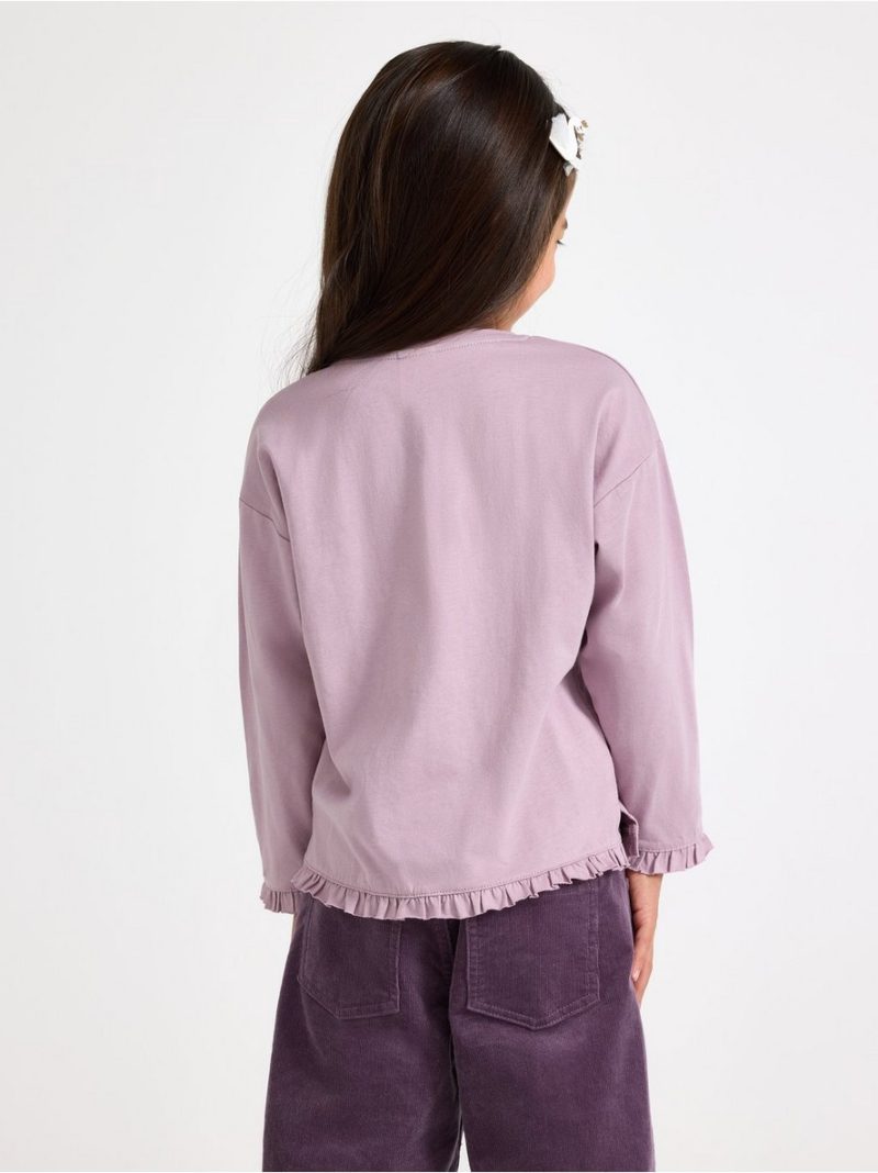 Long-sleeved top with frill - 3013589-8121