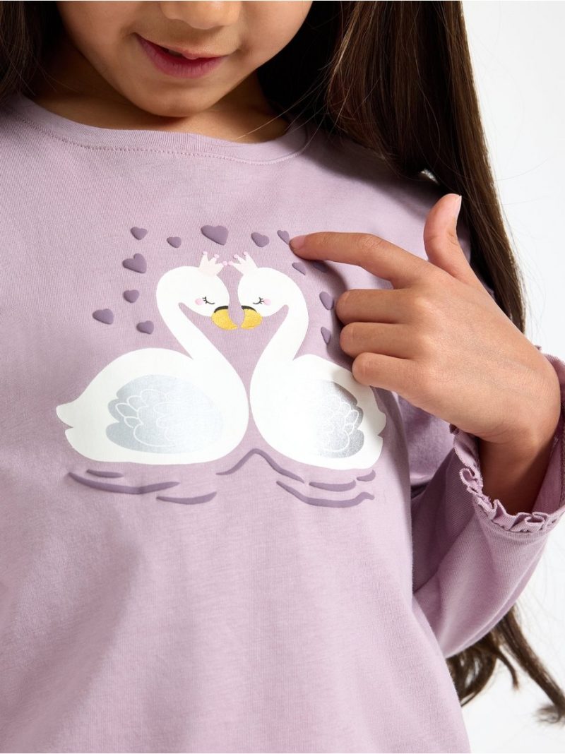 Long-sleeved top with frill - 3013589-8121