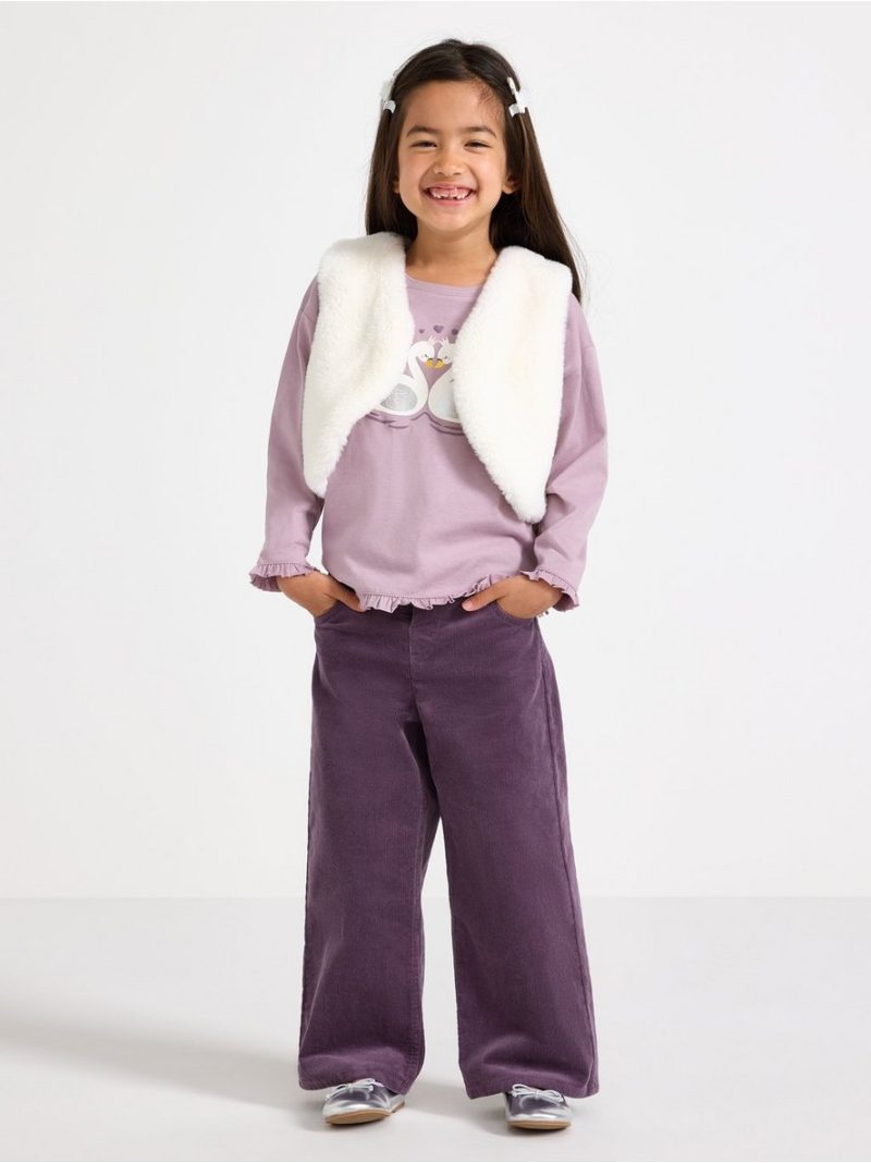 Long-sleeved top with frill - 3013589-8121