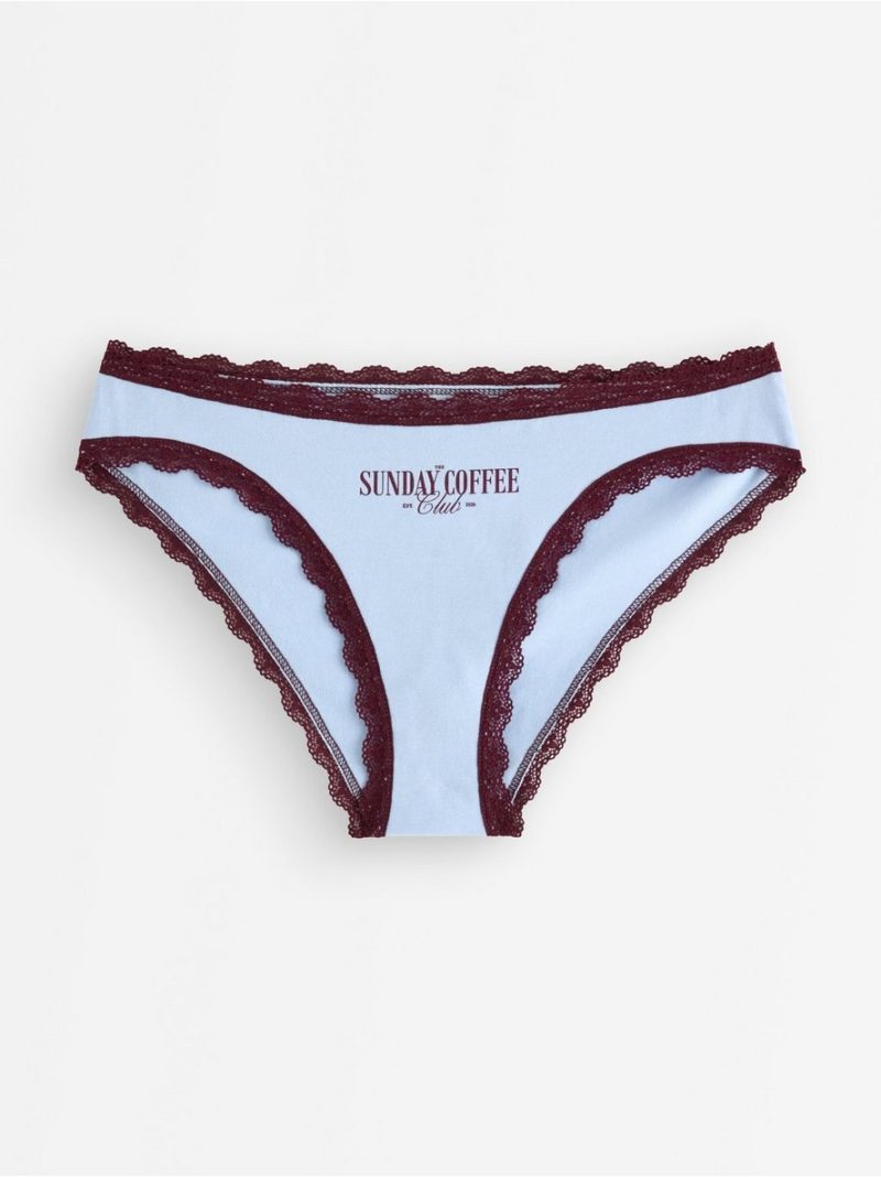 Cotton briefs with lace - 3013693-7325
