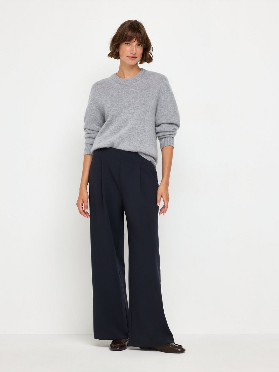 Wide trousers with pleats - 3013731-7318