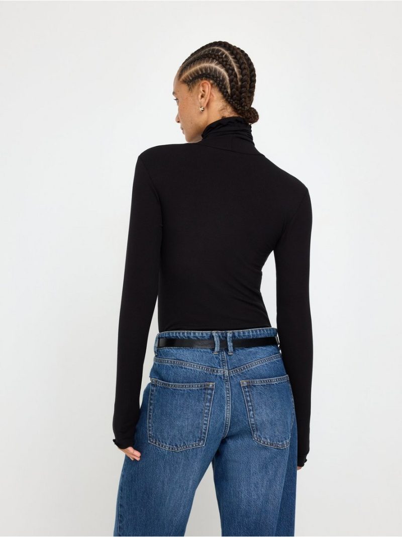Ribbed roll neck top - 3013787-80