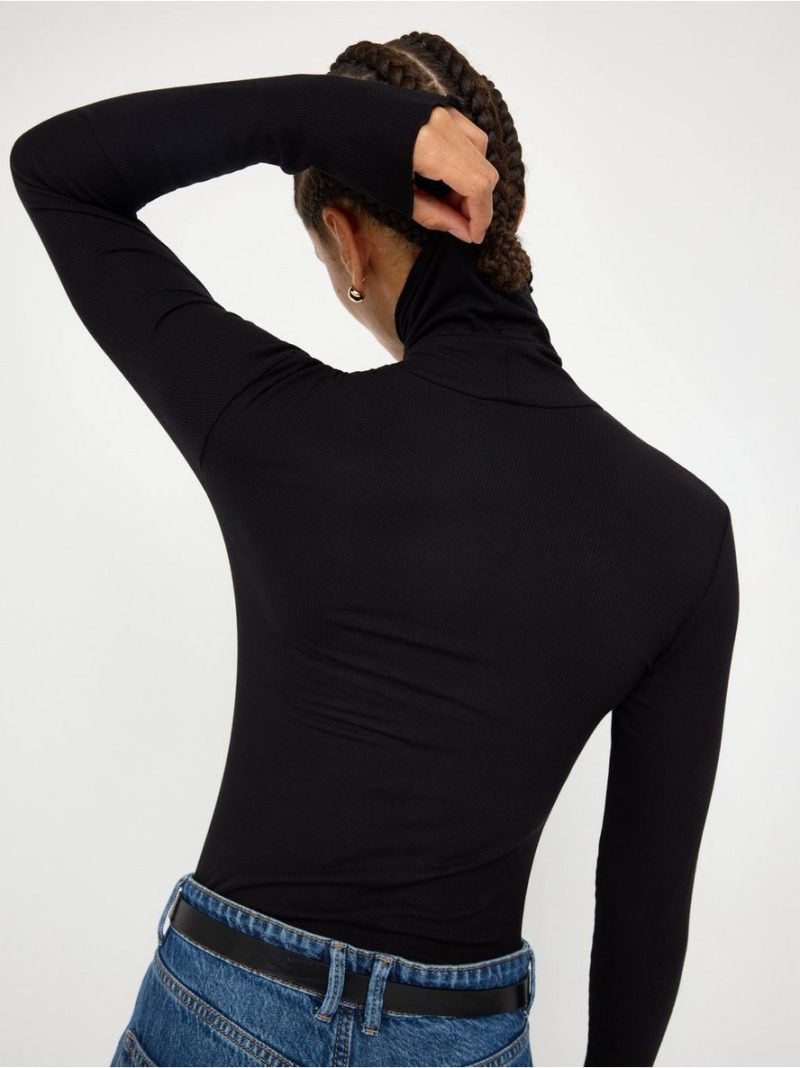 Ribbed roll neck top - 3013787-80